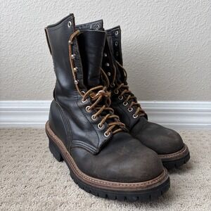 Vintage Red Wing Wildland Fire Fighting Soft Toe Logger Boots Men 6E USA Made